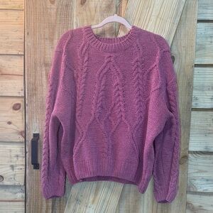 Time and Tru Cable Knit Sweater - Mauve